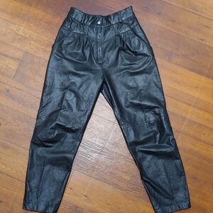 Vintage Toffs Black Leather Pants